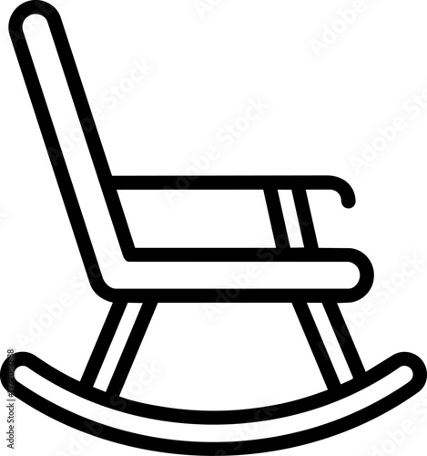 Rocking Chair Simple Line Drawing.