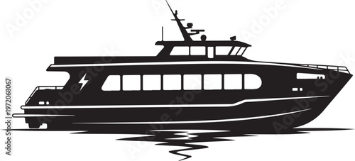Luxury yacht, boat, vessel, watercraft, nautical icon, vector illustration