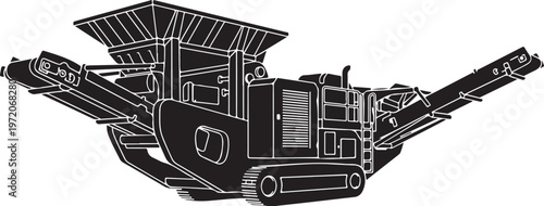 Industrial crusher machine, heavy equipment, mining crusher, construction machinery