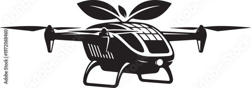 Drone, quadcopter, aerial, vehicle, black, icon, symbol, logo, illustration, design element