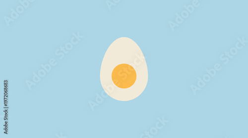 Perfectly Cooked Hard Boiled Egg Half Healthy Breakfast.