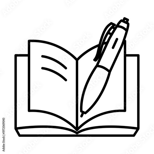 Open book and pen icon