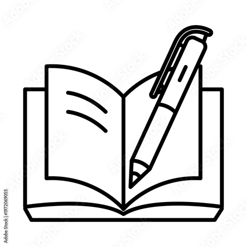 Open book and pen icon