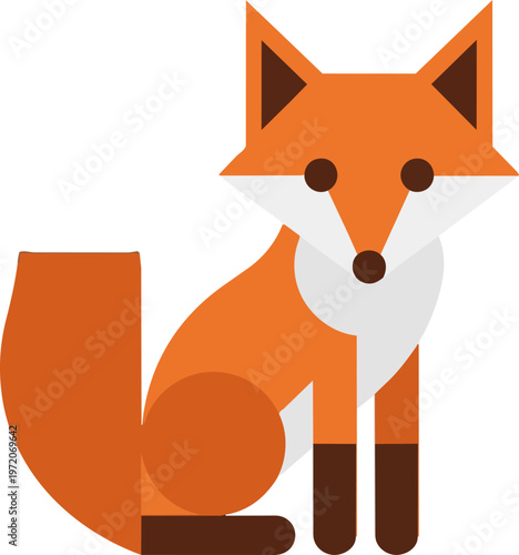 Geometric Fox Sitting Down.
