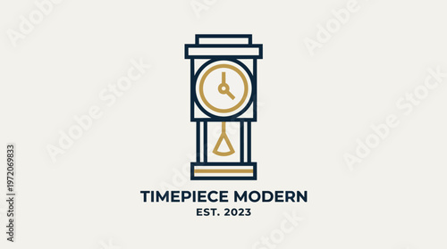 Modern clock logo design.