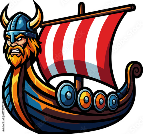 Viking warrior on a ship.