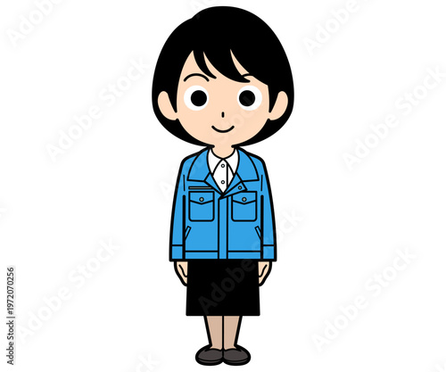 正面を向いたショートヘアーの事務員の女性