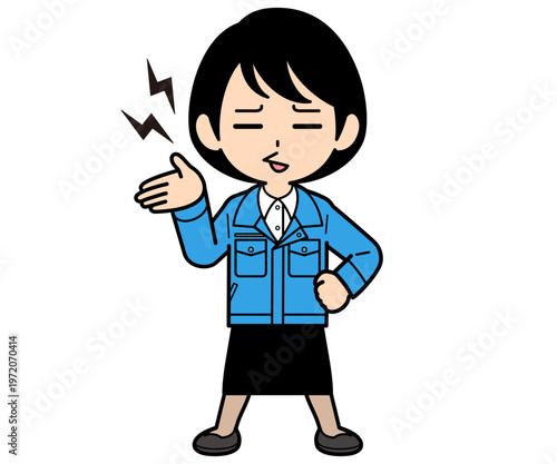 愚痴を言うショートヘアーの事務員の女性