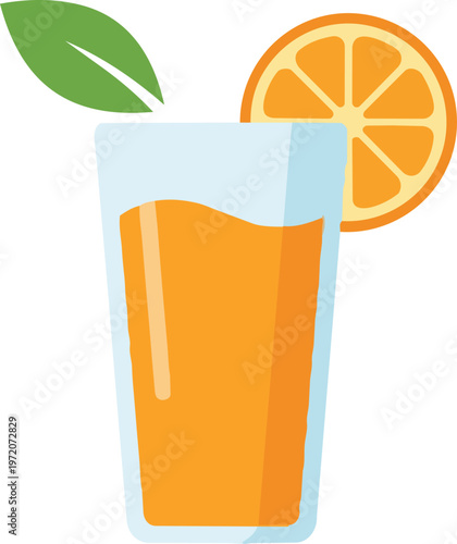 Fresh Orange Juice Glass.