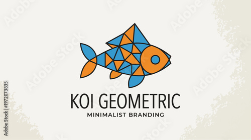 Geometric Koi Fish Logo Design.