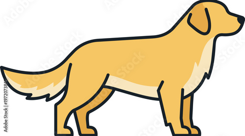 Golden Retriever Dog Cartoon.