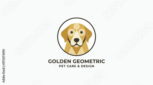 Golden Retriever Dog Face Logo.