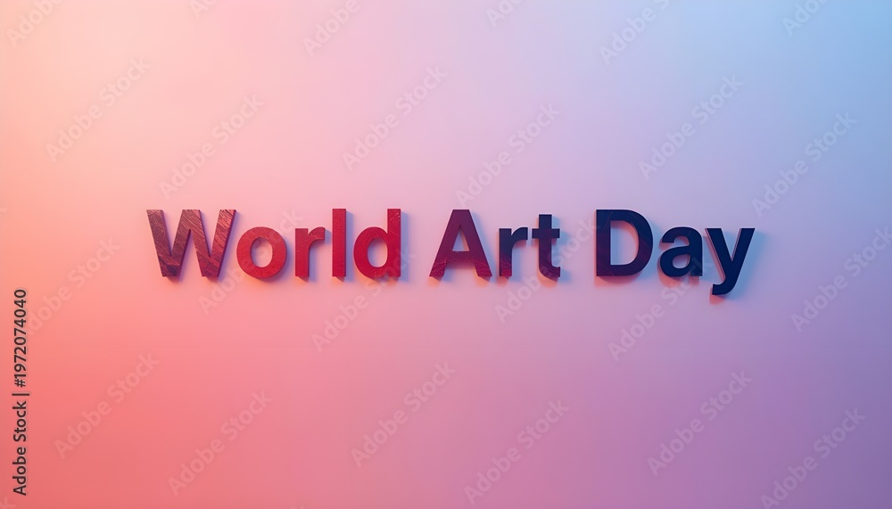Fototapeta premium A colorful background with the words World Art Day written in bold letters
