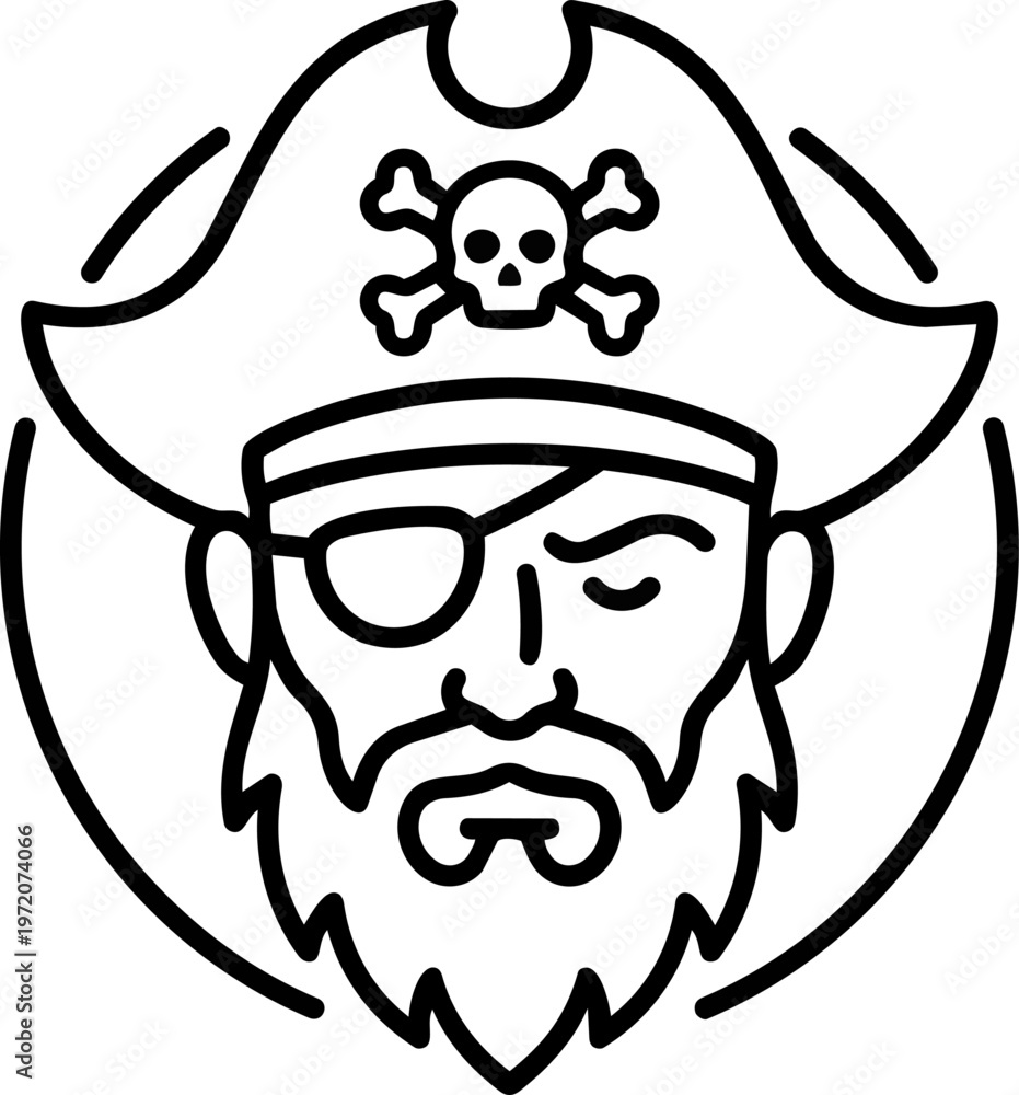 Obraz premium Pirate face with eye patch.