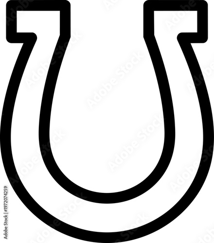 Black Horseshoe Icon Symbol.