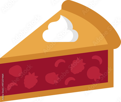 Slice of strawberry pie dessert.