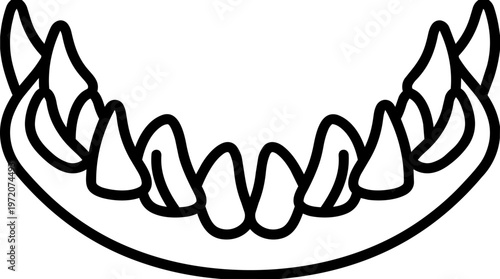 Vampire fangs dental illustration.