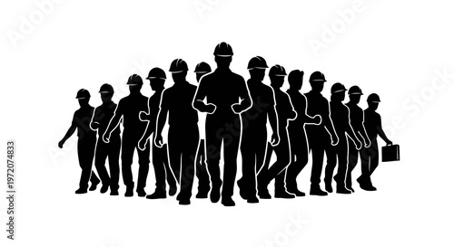 A group of silhouetted people walking in various directions together.