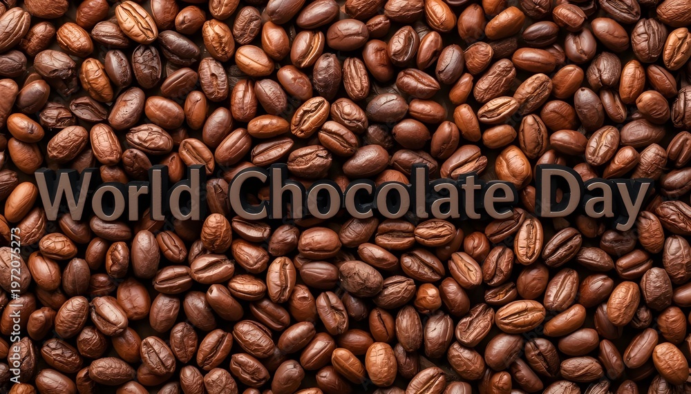 Obraz premium A close-up view of roasted coffee beans on World Chocolate Day