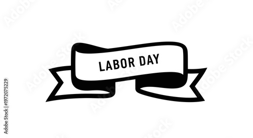 A simple black and white graphic design for labor day celebration
