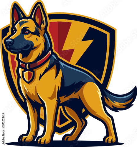 German Shepherd Dog Illustration.