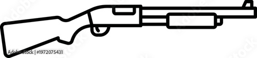 Rifle Gun Outline Illustration.