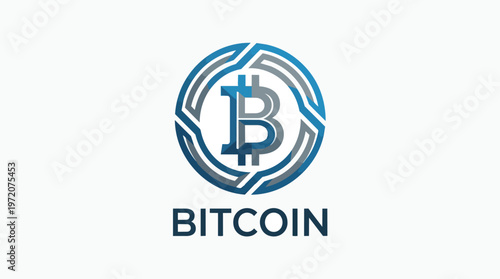 Bitcoin cryptocurrency logo symbol.