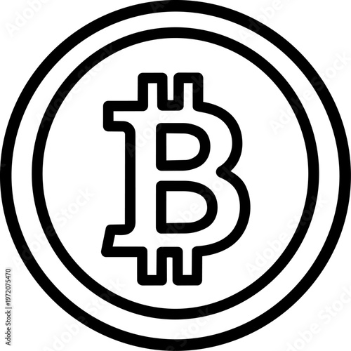 Bitcoin cryptocurrency logo symbol.