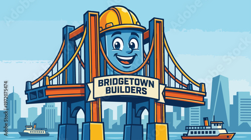 Bridgetown Builders Cartoon Bridge.
