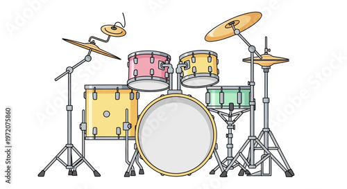 Drum set musical instrument equipment.