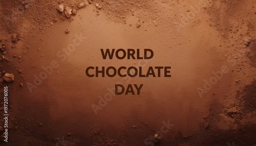 A brown background with the words 'World Chocolate Day' written on it