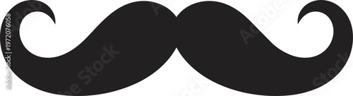 Black Handlebar Mustache Illustration.