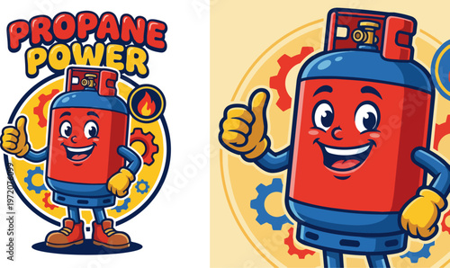 Propane Tank Cartoon Character.