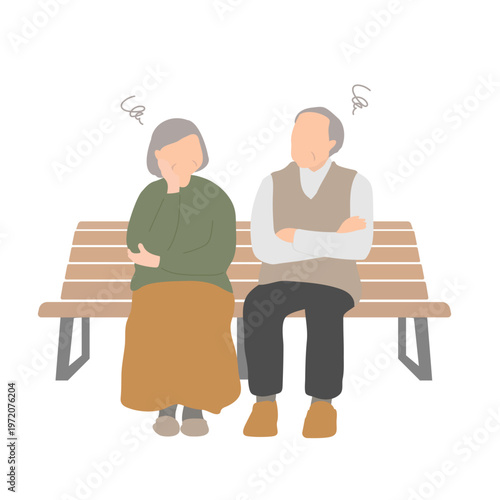 不安を感じるシニア夫婦 高齢者の悩みや心配のイメージ