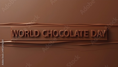 A chocolate background with the words World Chocolate Day embossed in it