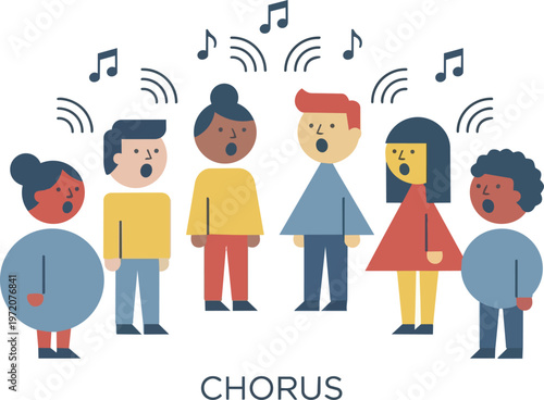 Diverse people singing in chorus.