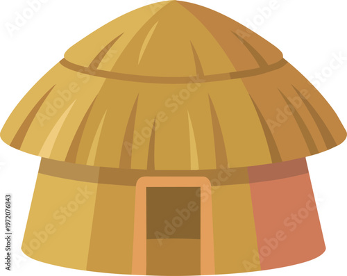 Traditional Thatched Roof Hut House.