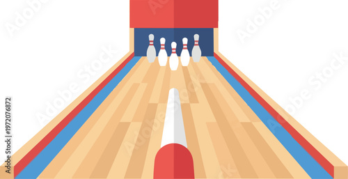 Bowling Lane with Pins.