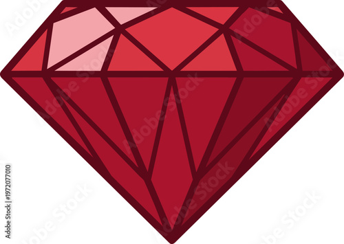 Large Red Diamond Gemstone Closeup.