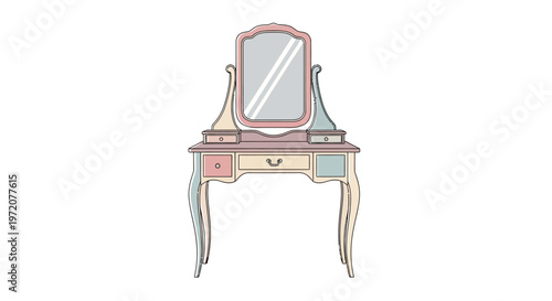 Vintage Dressing Table with Mirror.