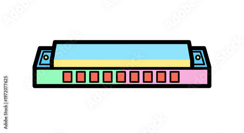 Colorful keyboard with square keys.