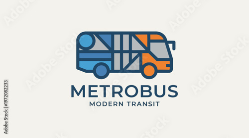 Modern Metro Bus Transit Logo.