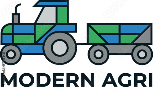 Tractor with trailer vehicle.