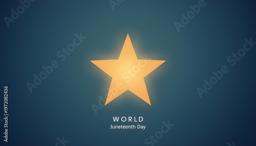 A vibrant star shines brightly on a dark blue background to celebrate World Juneteenth Day