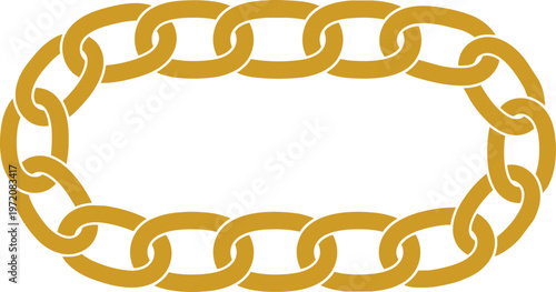 Golden chain link jewelry detail.