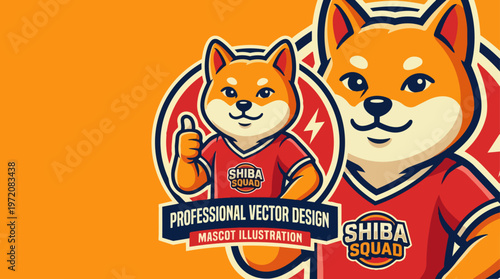Shiba Inu Dog Breed Illustration.