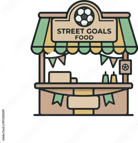 Street Goals Food Stall, Soccer Themed Concession Stand for Events
