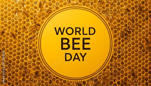 A close-up of a honeycomb with bees on World Bee Day