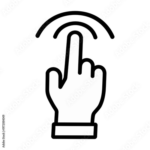 Vector of a hand touching a screen