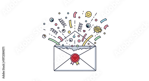 Colorful symbols coming out mailbox.